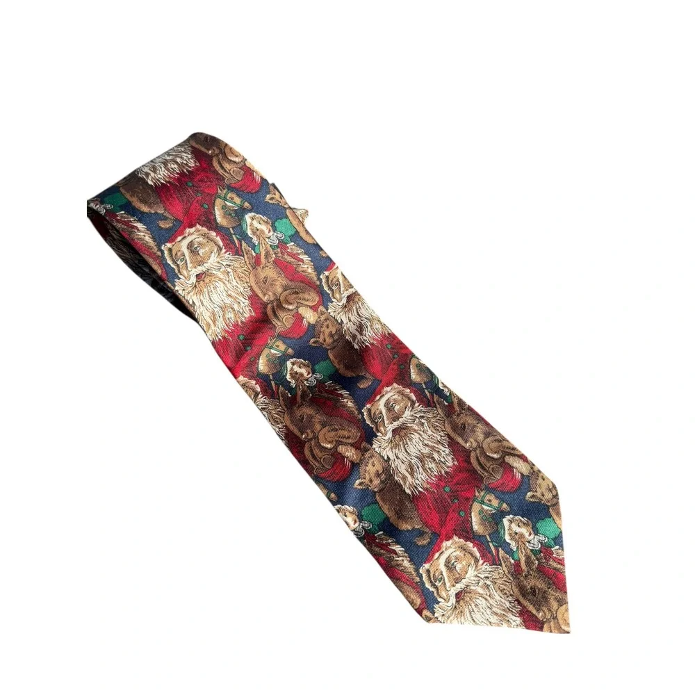 Robert‎ Talbott Necktie 100% Silk Nordstrom Mens Christmas Santa Bears Novelty